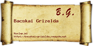 Bacskai Grizelda névjegykártya